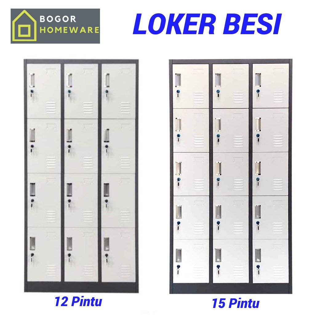 (KHUSUS BOGOR) LOCKER / LOKER BESI 12 PINTU & 15 PINTU