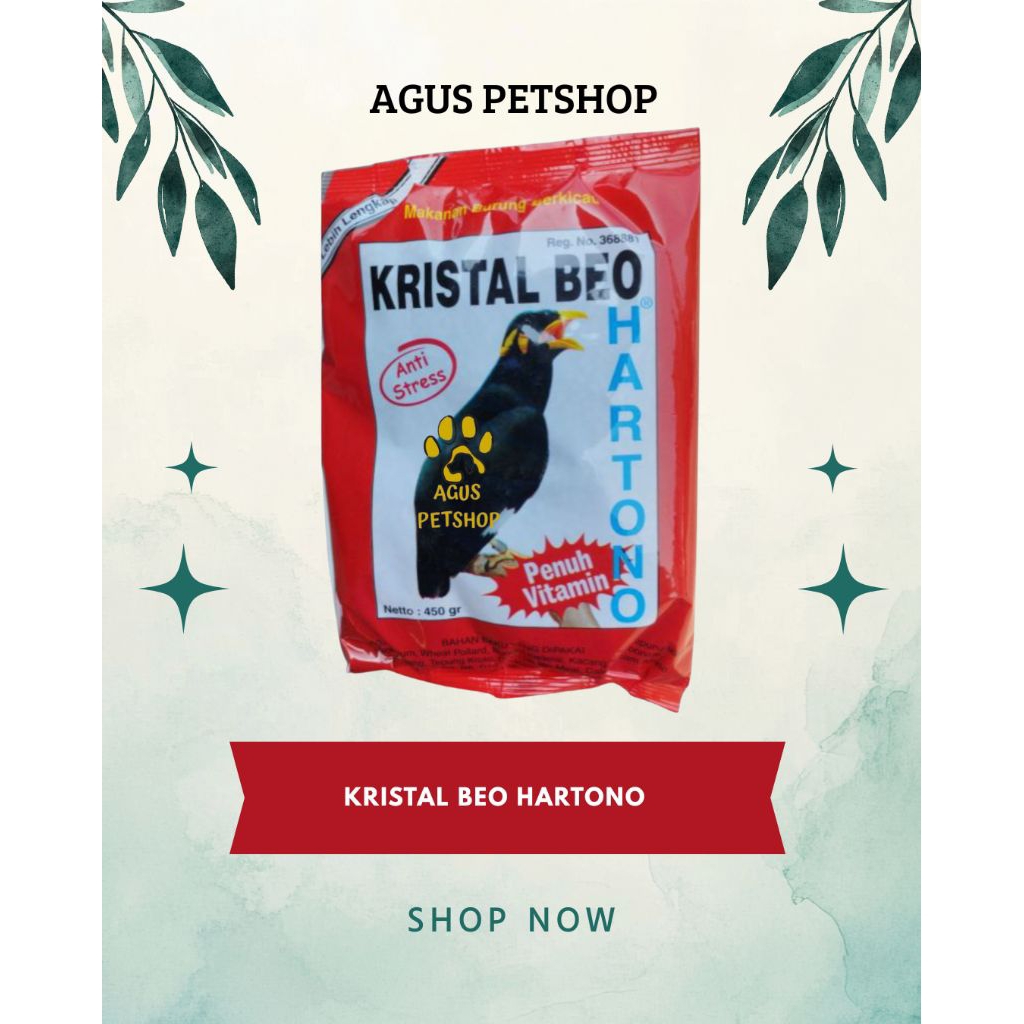 Kristal Beo Hartono Voer Makanan Burung Berkicau