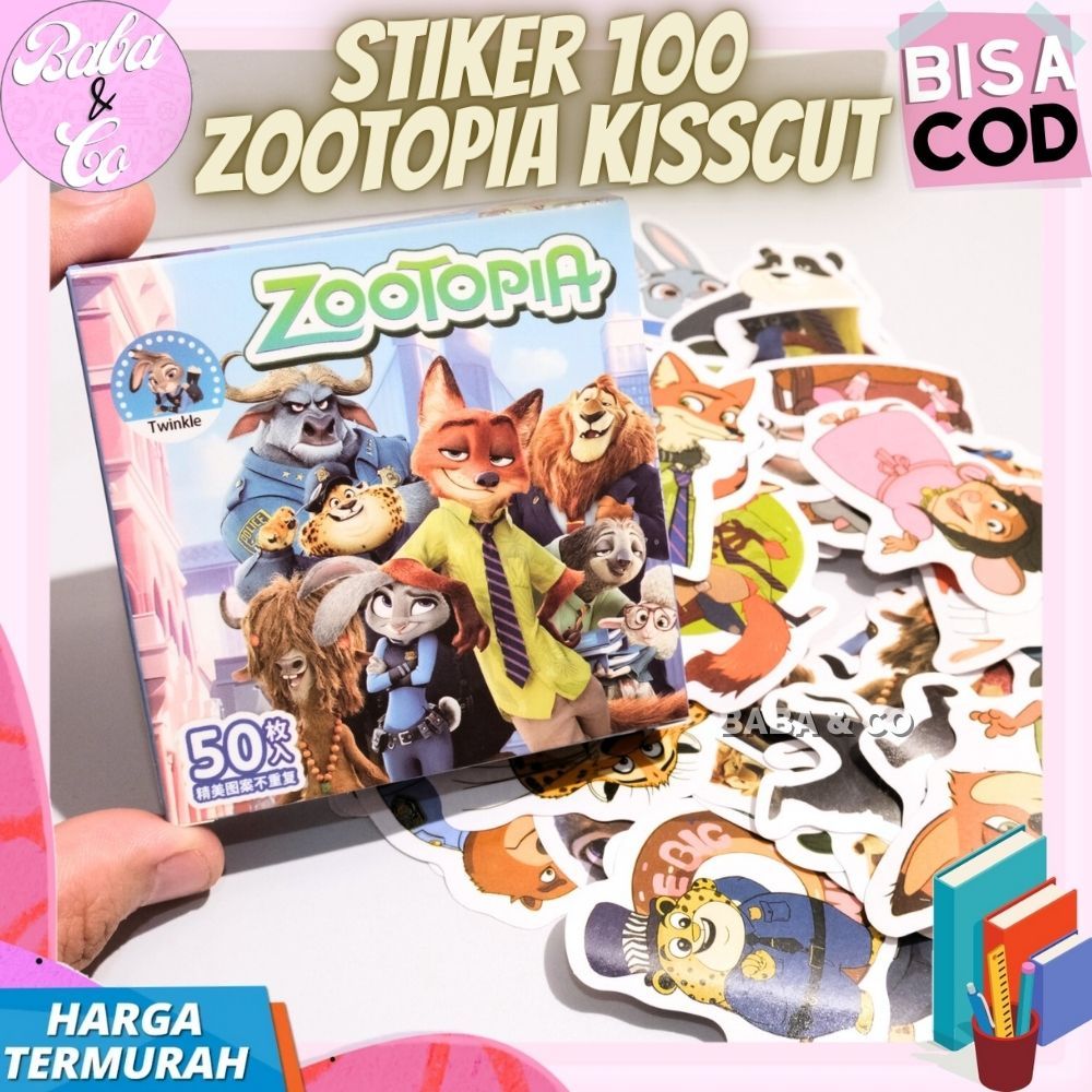 STIKER 50 ZOOTOPIA KISSCUT STICKER DEKORATIF LUCU UNIK MURAH STIKER ZOOTOPIA KISSCUT STIKER PRINTED 