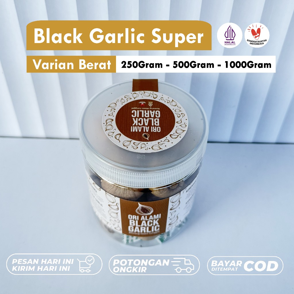 Black Garlic Bawang Hitam Tunggal Premium Hala MUI 1kg Bawang Tunggal