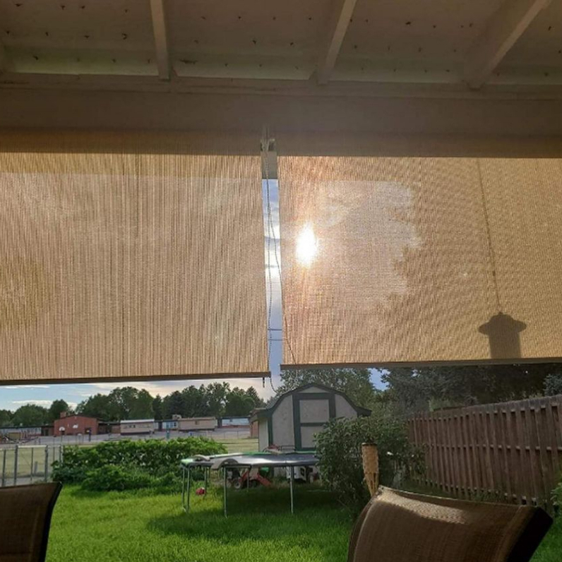 Roller Blind Outdoor SUNTEX Solar Screen Tampias Tahan Air Hujan Tirai Krei Outdoor