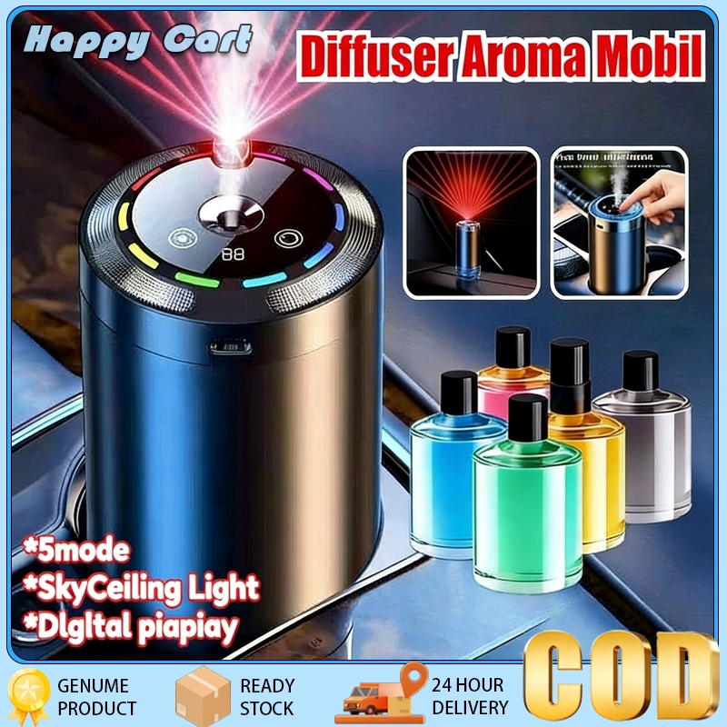 [COD] Diffuser aroma Aromaterapi Mobil LED 5 mode pilihan Wangi oseanik segar USB - Penghilang bau m