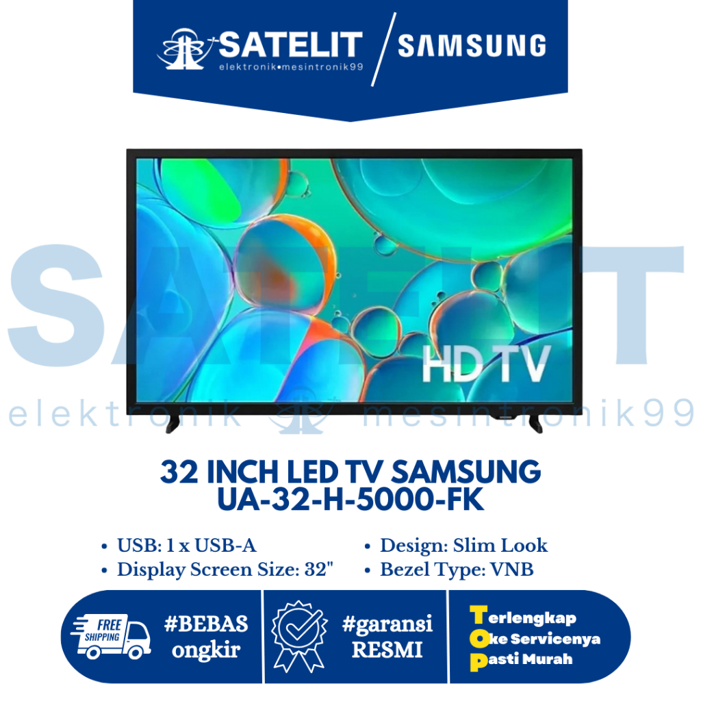 SAMSUNG LED TV 32 Inch UA32H5000FK | Full HD • Gambar Tajam • Tangguh