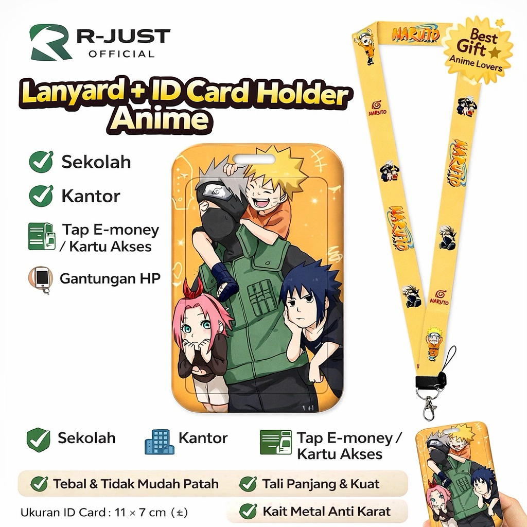 R-JUST Lanyard ID Card Karakter Lucu ANIME Edition Card Holder/ ID Card Leher