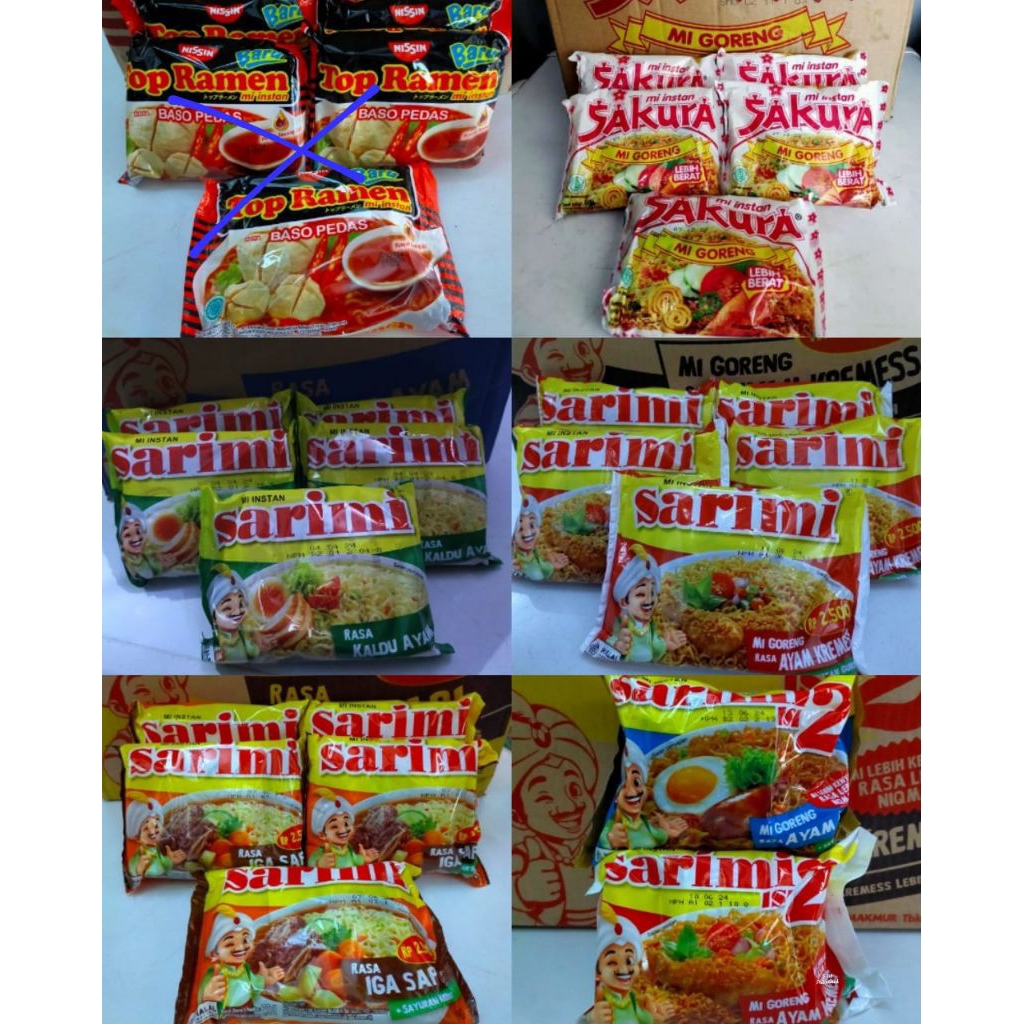 sakura goreng/hot jeletot ,sarimie kaldu,sarimie iga sapi,sarimie goreng kremes, sarimie isi 2