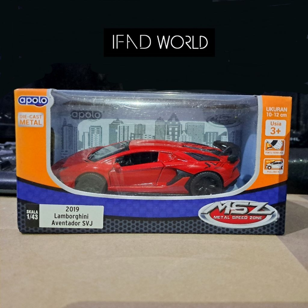 MSZ Apolo - Lamborghini Aventador SVJ 2019 Red (Diecast skala 1/43)