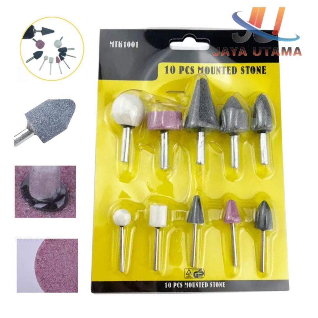 Mounted Stone 10 Pcs Mata Bor Batu Asah / Batu Poles Oslo Porting Mata Tuner Set 10 pcs Batu Osco Ba