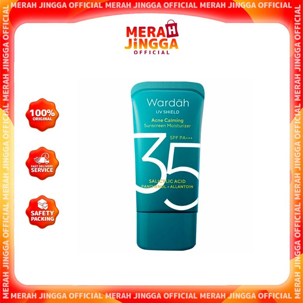 Wardah UV Shield Acne Calming Sunscreen 35ml SPF 35 +++ | Merah Jingga Official