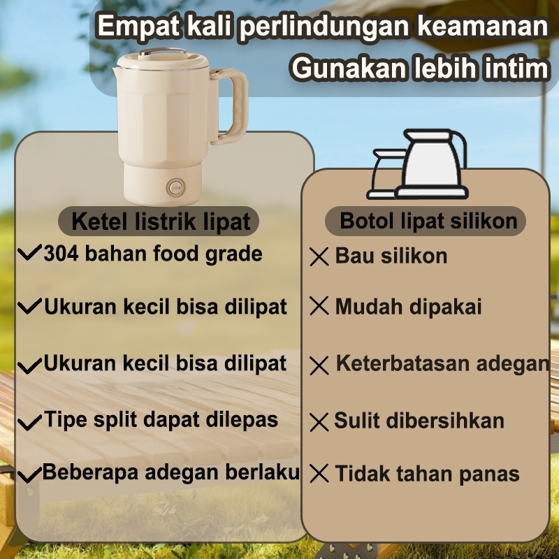Teko Listrik Pemanas Air Kettle Low Watt Kecil 08 Tea Pot Termos Ketel Air Panas Mini Portable