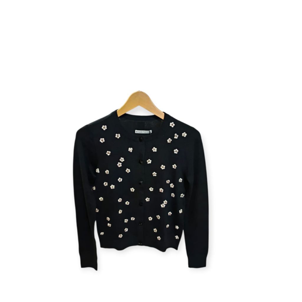 Alice + Olivia Black Knit Cardigan