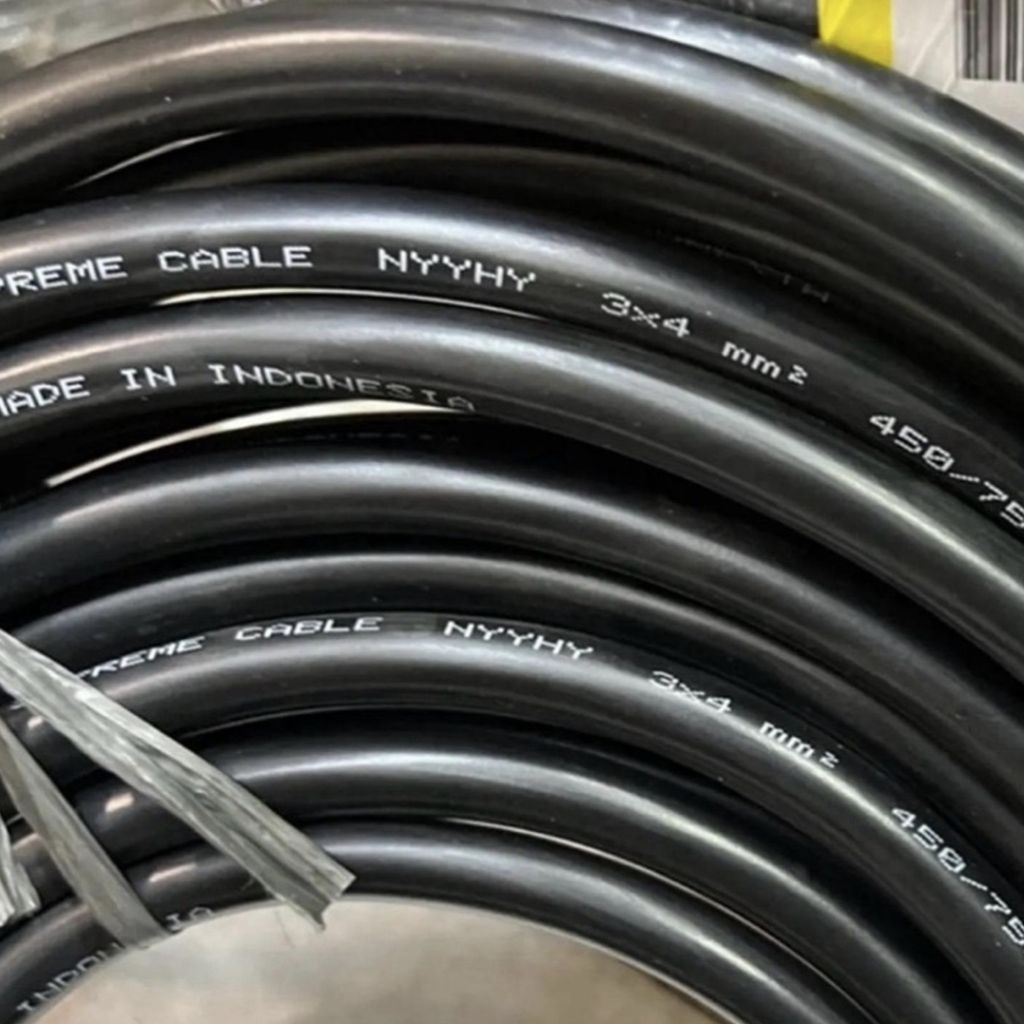 kabel NYYHY 3x4mm supreme Kabel serabut warna Hitam 3x4mm