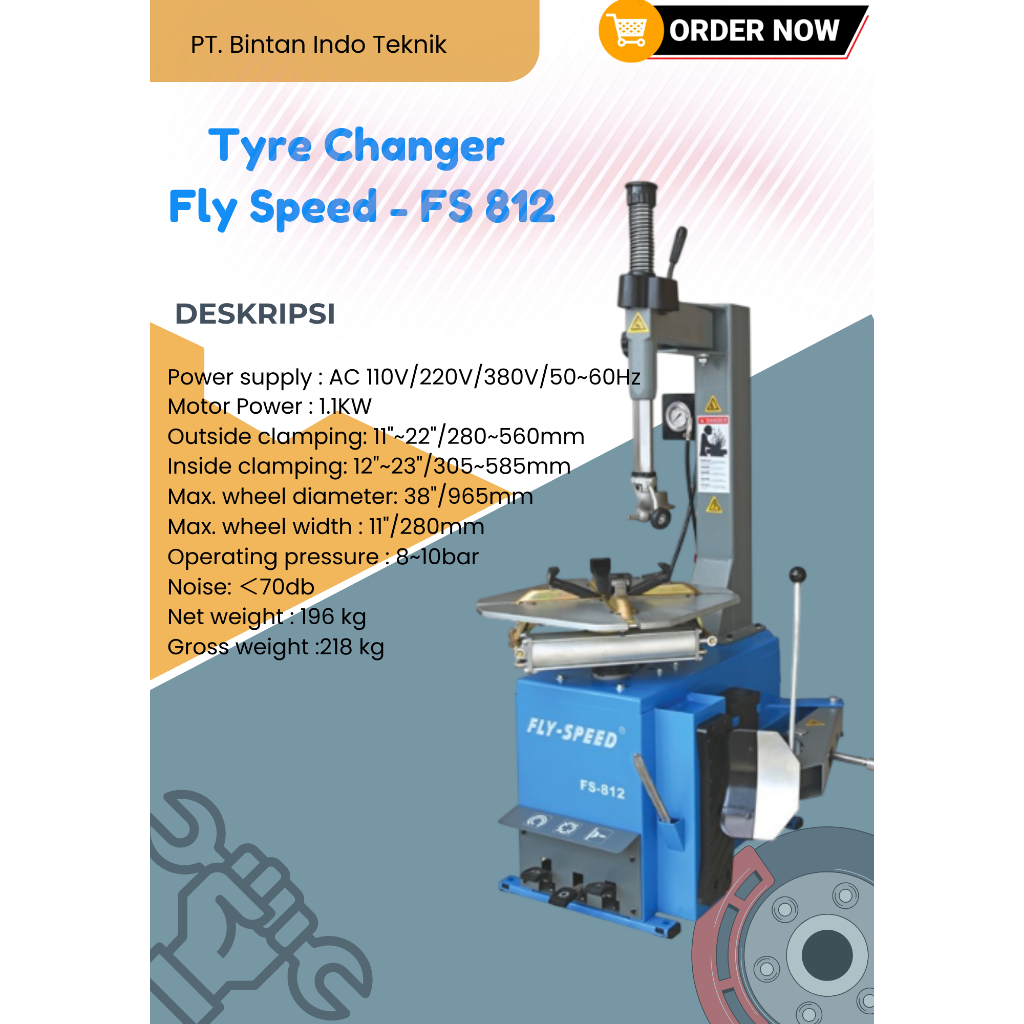 Mesin Tyre Changer Fly Speed FS 812 Mesin Bongkar Pasang Ban