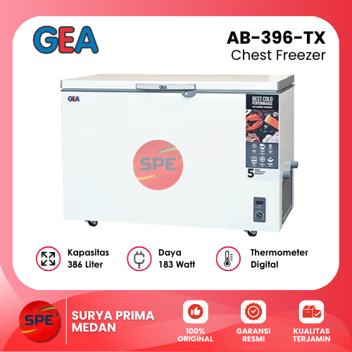 CHEST FREEZER GEA KAPASITAS 386 LITER AB-396-T-X / AB396TX GARANSI RESMI (MEDAN)
