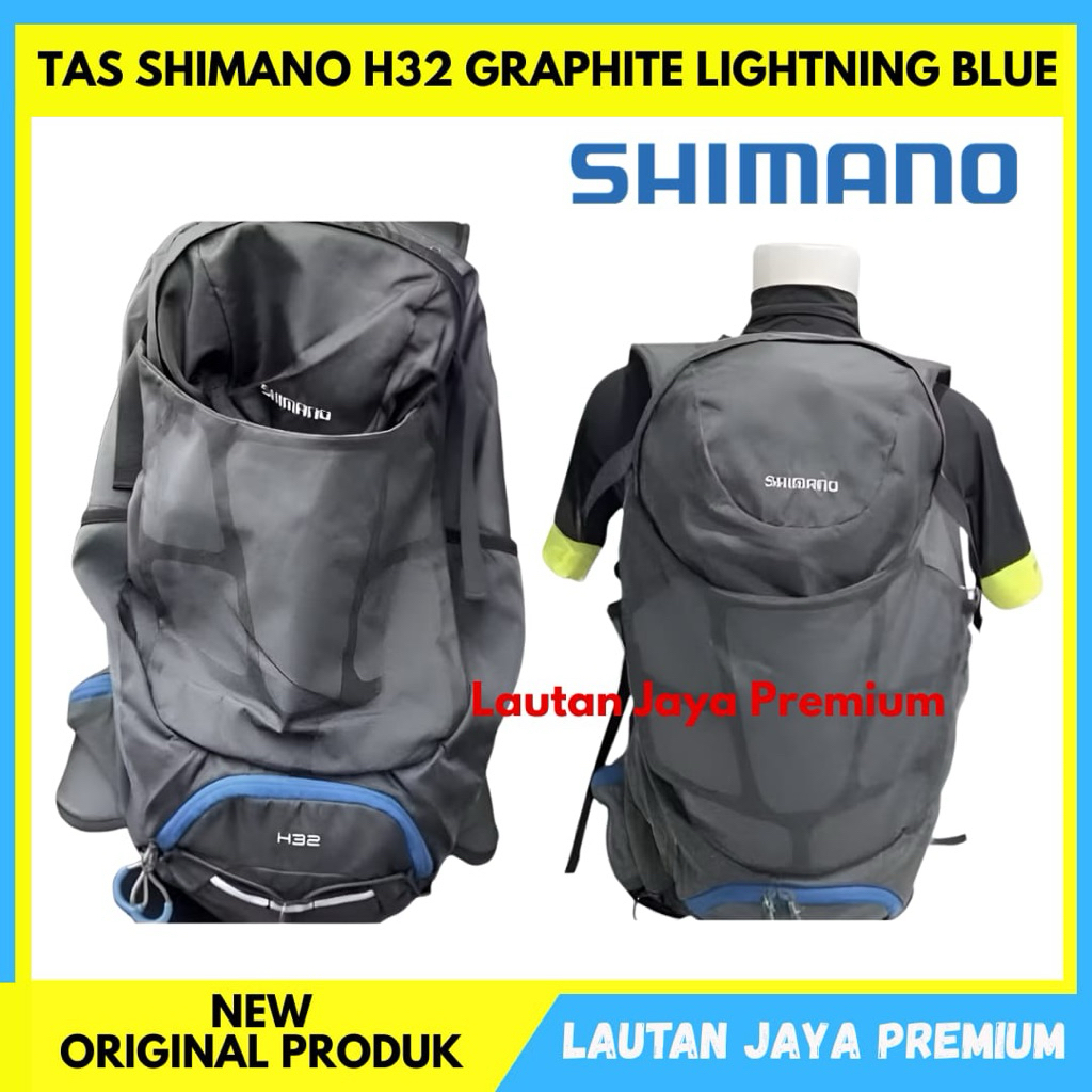 TAS BACKPACK SHIMANO H32 GRAPHITE LIGHTNING BLUE 32 LITER ABU TAS CARRIER