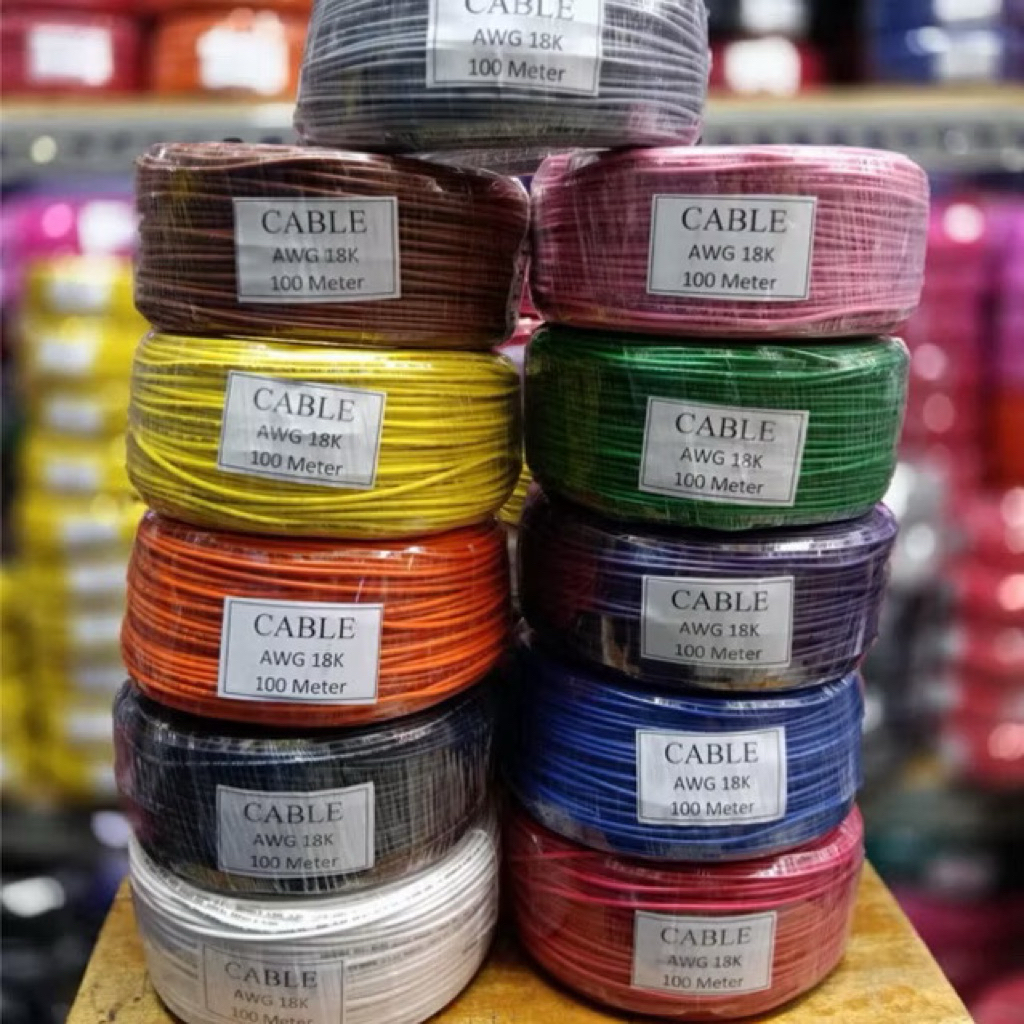 Kabel AWG 18K 100Mtr 300V Cableton AWG 18 K AWG18 Cable 100Mtr/roll