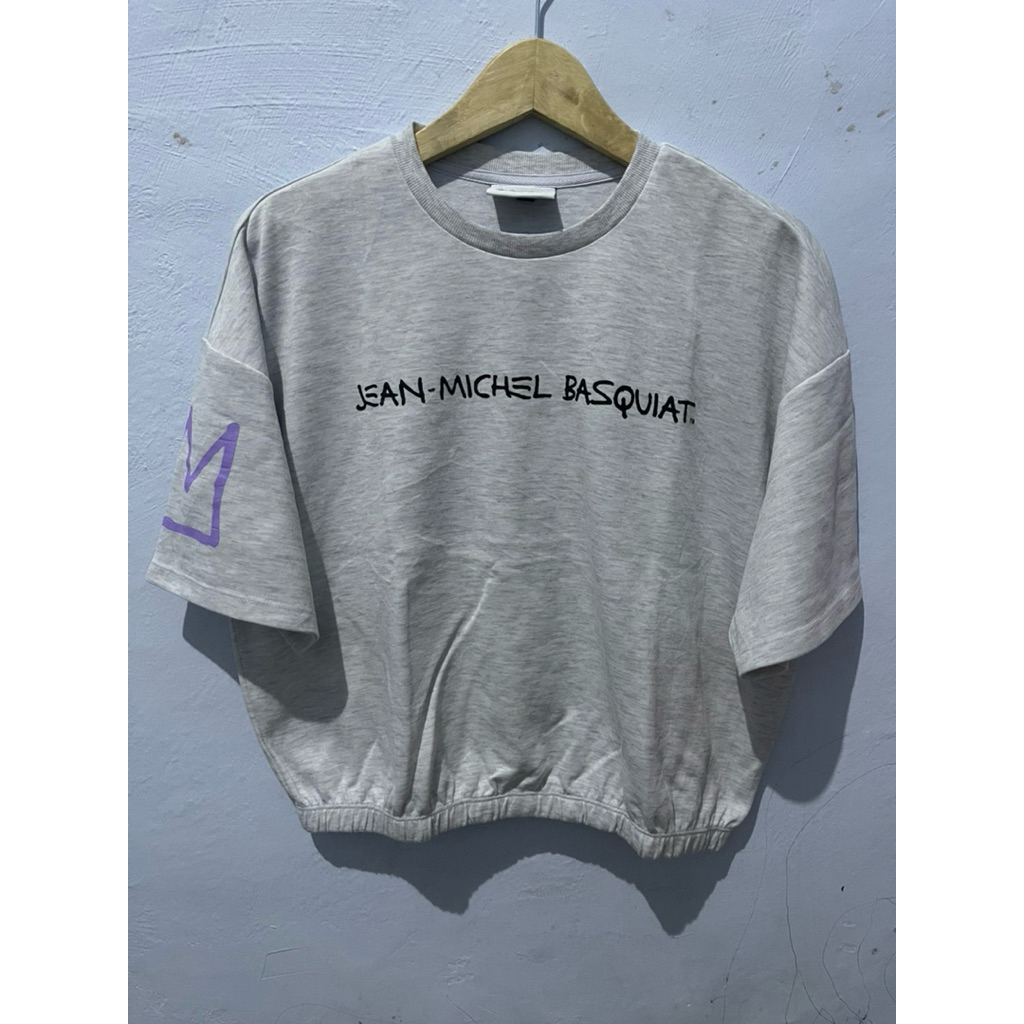 Kaos Cewek Semi Crop Jean Michel Basquiat Original Second