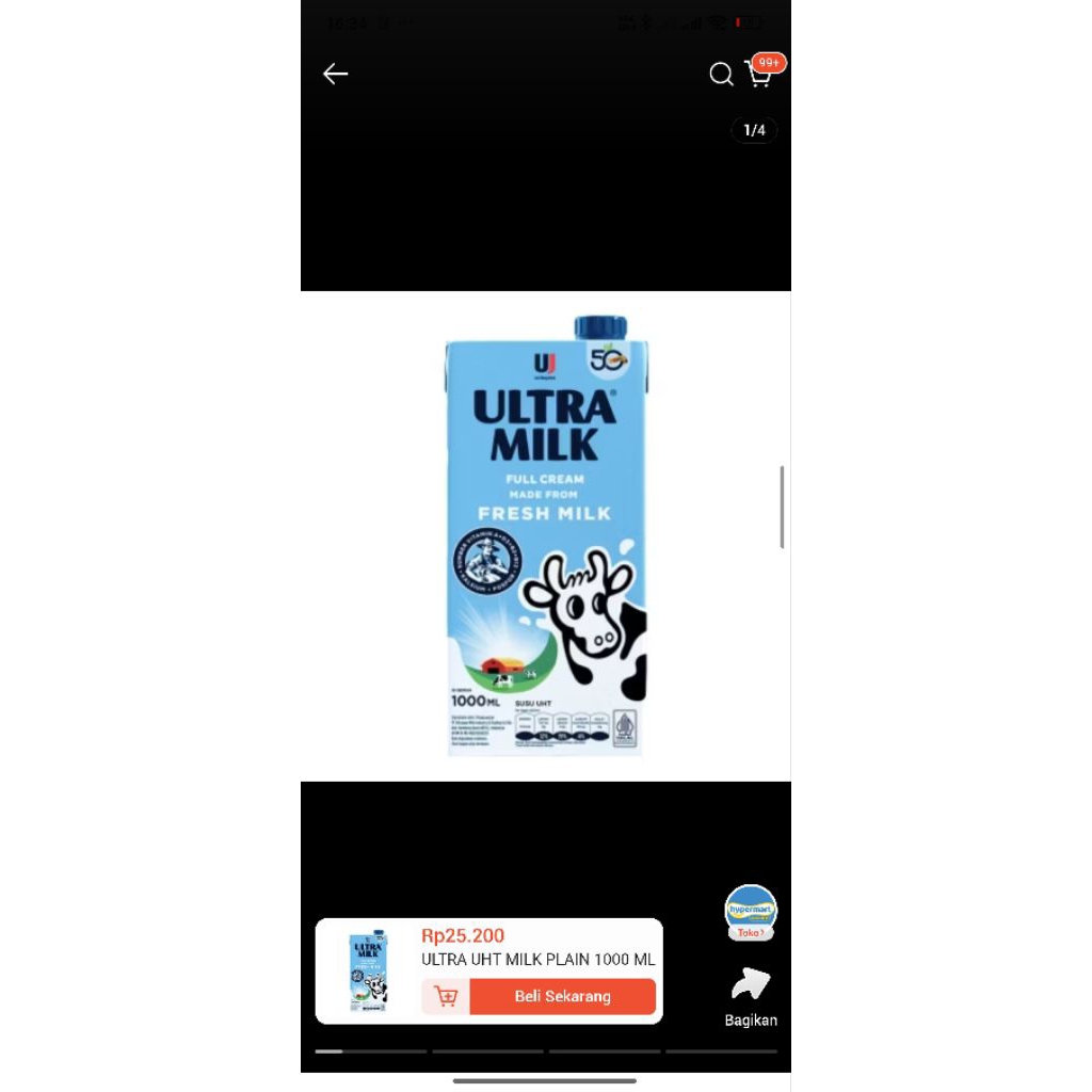 Susu UHT Ultra 1liter Freshmilk 1liter