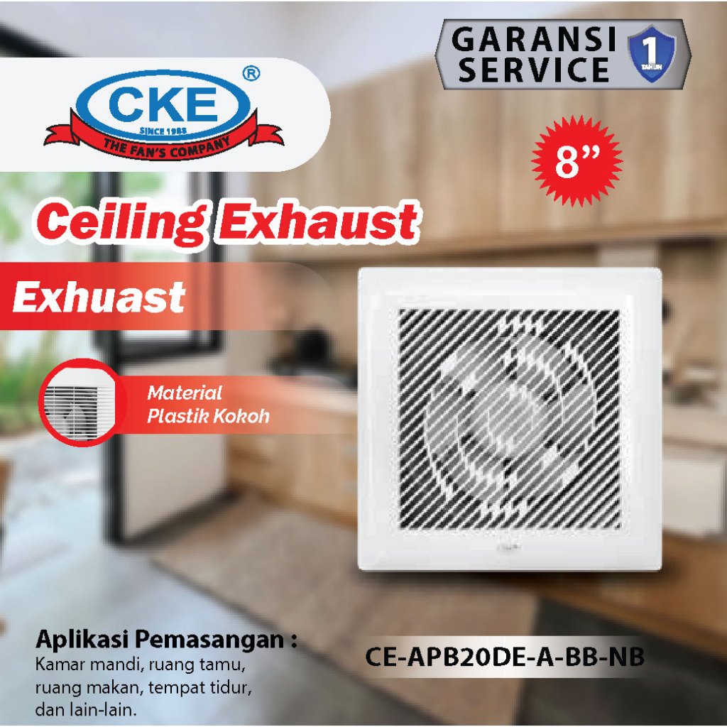 KIPAS PLAFON 8 inch/EXHAUST FAN PLAFON/CKE Ceiling Duct CE-APB20DE-A 40W Exhaust Plafon Blower