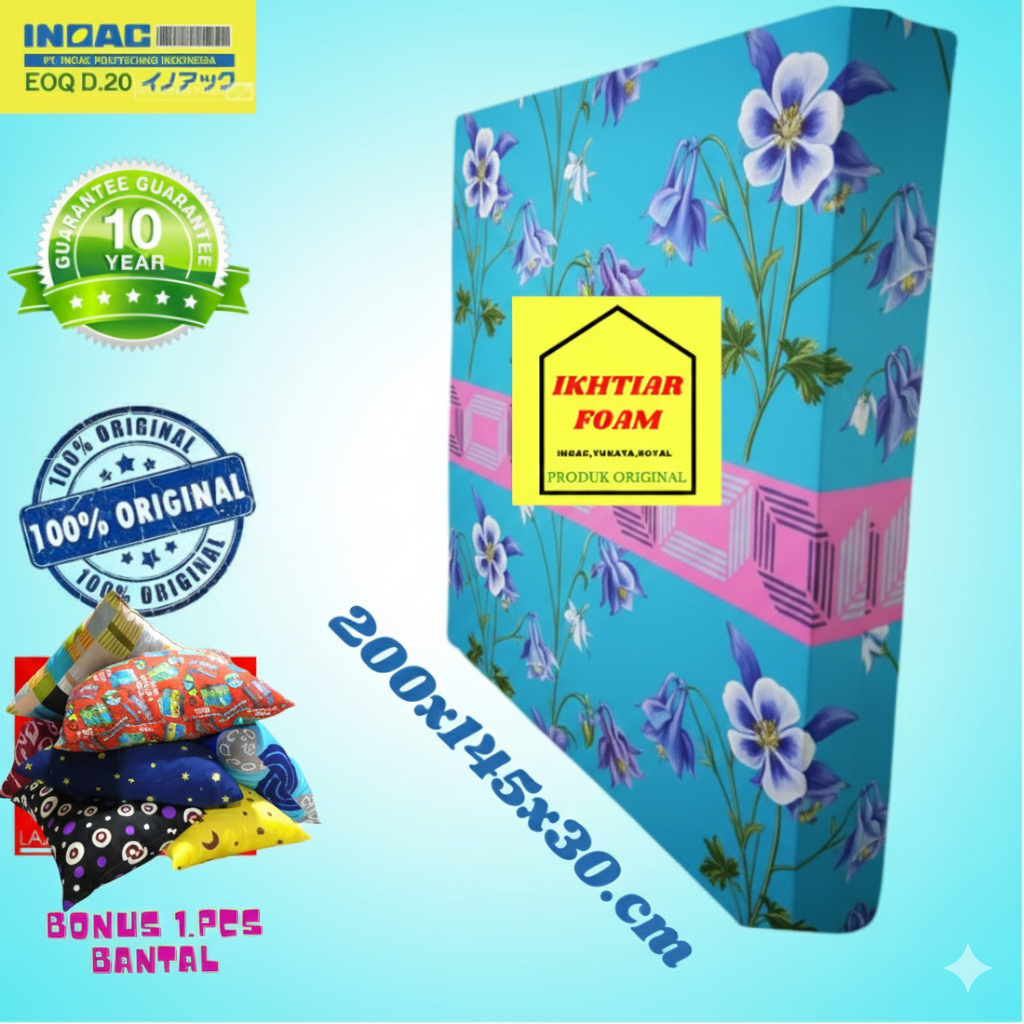 Kasur Busa Inoac No 3 Tebal 30 cm Asli Ukuran 200x145x30 cm Garansi 10 Tahun Anti Kempes berkwalitas