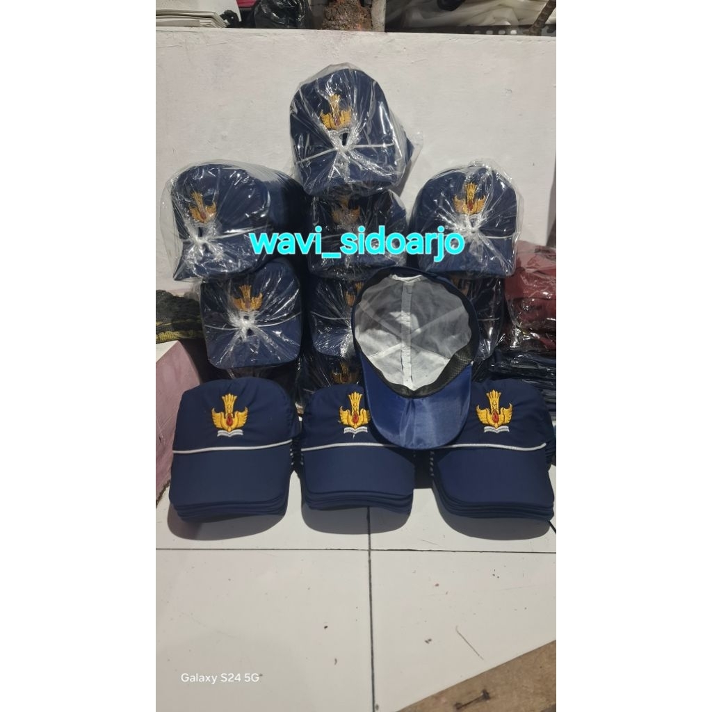 TOPI SEKOLAH SMP BIRU-BIRU, TOPI SMP BORDIR TUTWURI