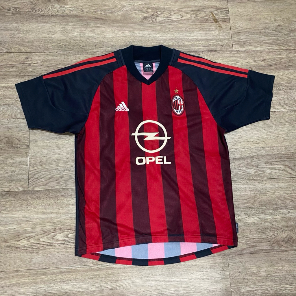 Jersey bola AC Milan 2002-03 Home Away UCL Champion v Juventus adidas size S