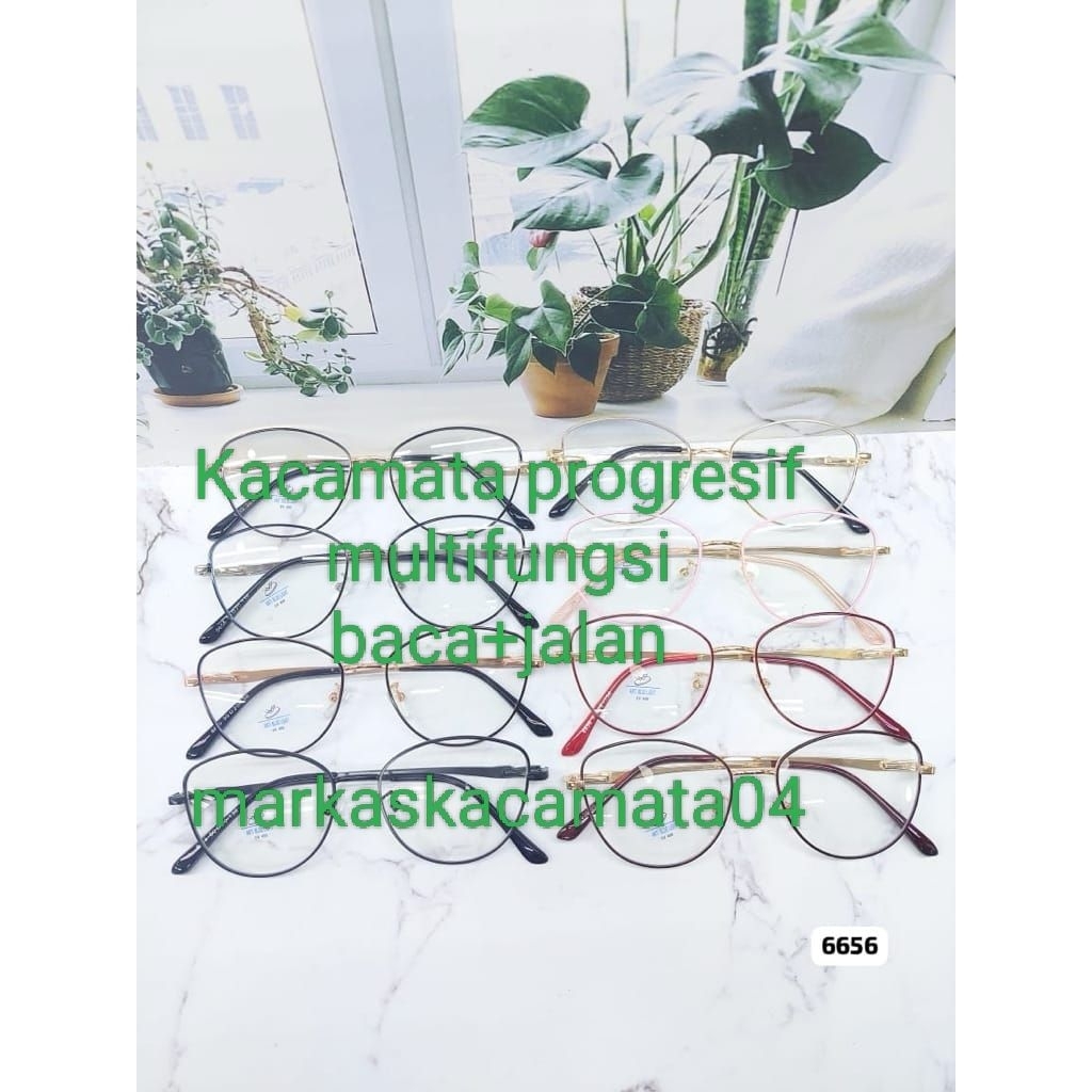 kacamata progresif (baca + jalan) antiradiasi kacamata wanita frame 6656