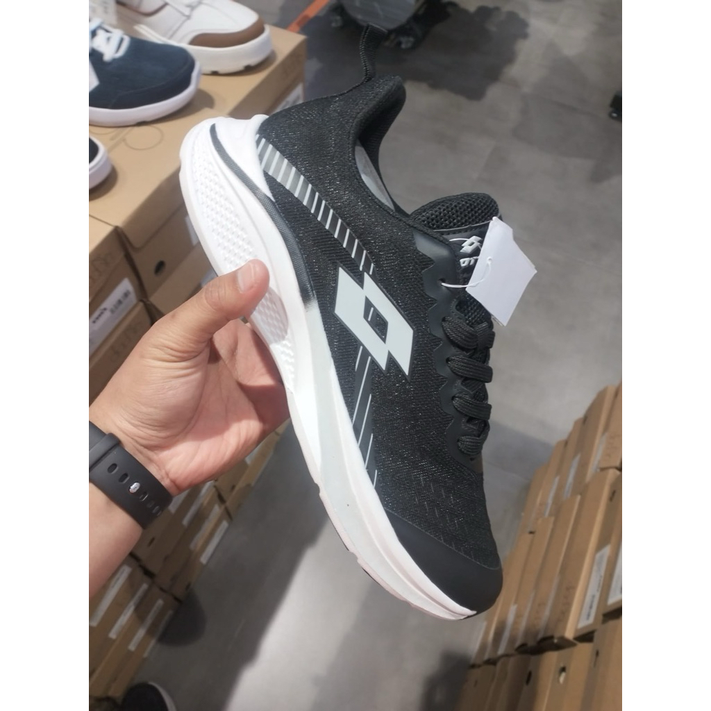 Obral lotto running black white original
