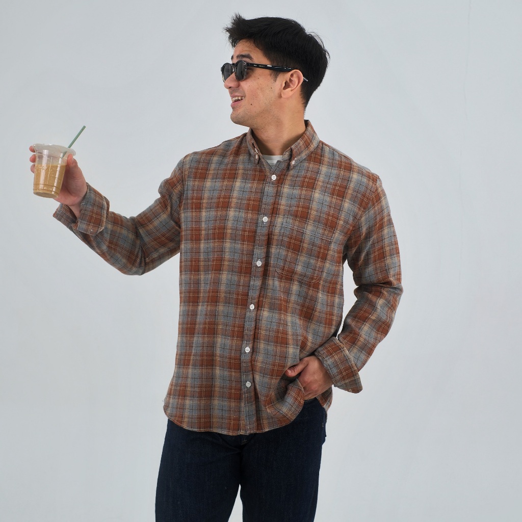 Kemeja Flanel Pria WOODCUTTER Light Caldera Flannel Shirt Lengan Panjang Vintage Look