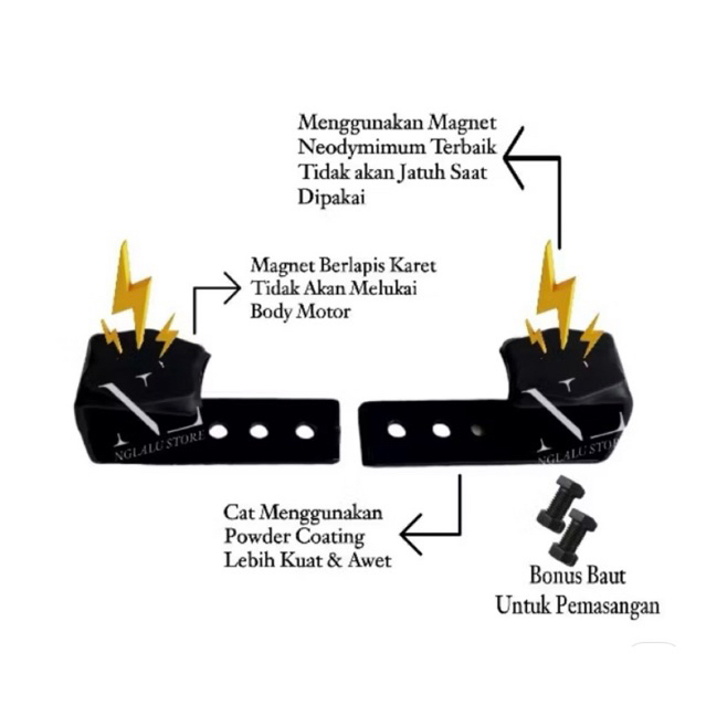 Dudukan Plat Nomor Motor Magnet