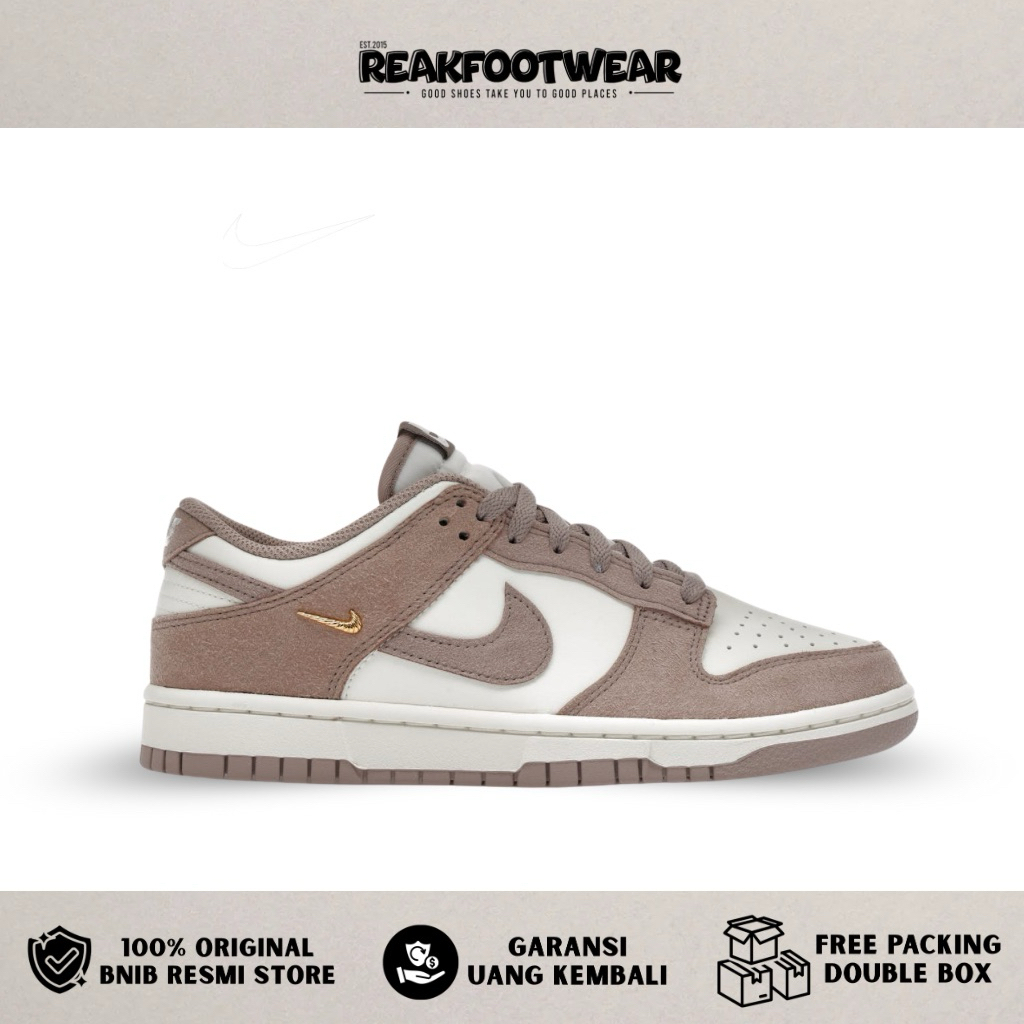 Nike Dunk Low Malt Gold Mini Swoosh 100% Authentic - IB4417-105