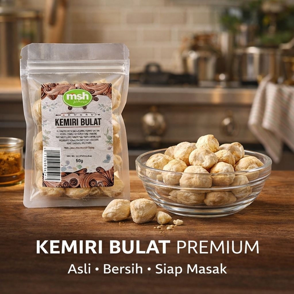 Kemiri Bulat Asli 50gr , Kemiri Bulat Premium , Kemiri Bulat Murni