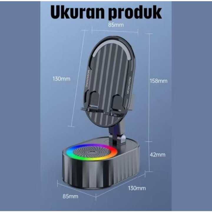BIG SALE HOLDER HP BLUETOOTH SPEAKER WIRELESS CHARGER 5 IN 1 LAMPU RGB DUDUKAN HP PORTABLE POWERBANK