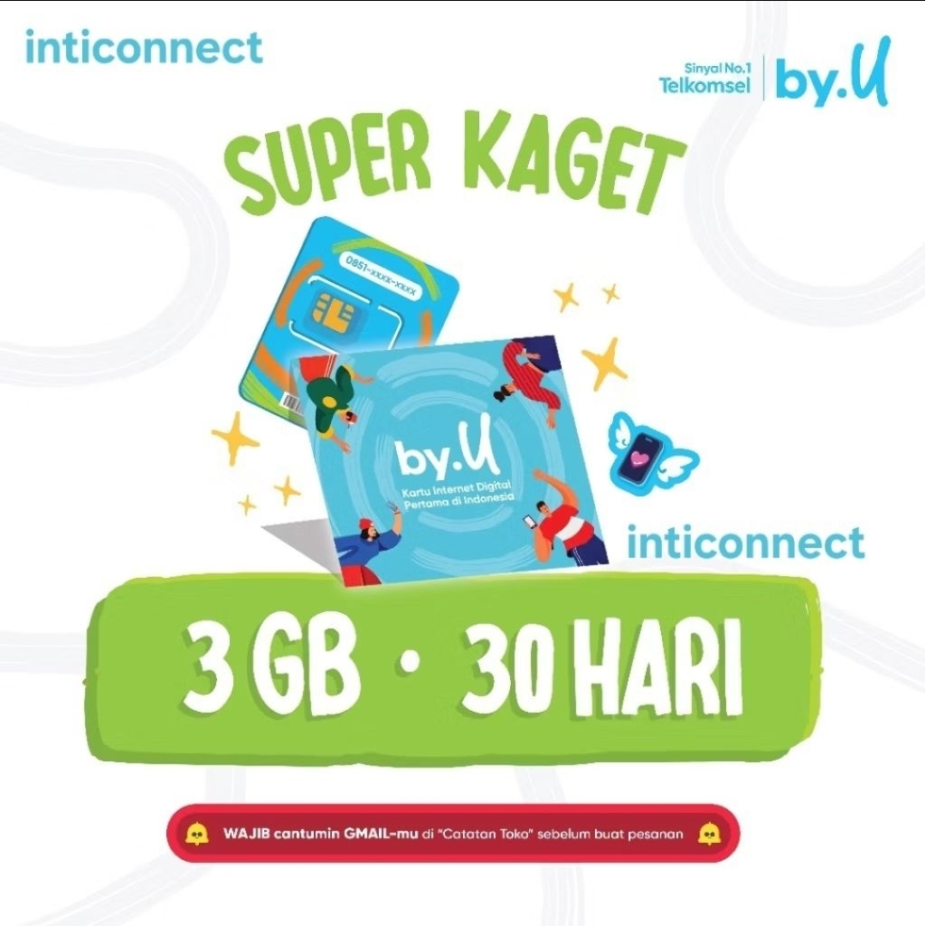 Kartu byU 3gb Nasional Siap Pakai Fresh & Segel