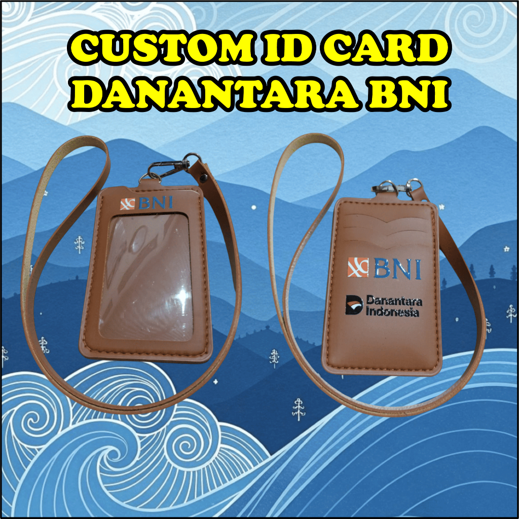 Id Card Kulit Sintetis BNI Danantara Logo Hitam Holder