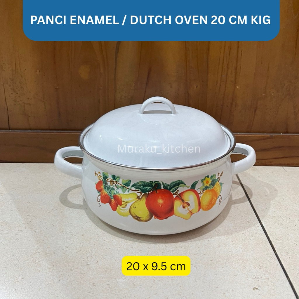 PANCI ENAMEL PUTIH / DUTCH OVEN KEDAUNG