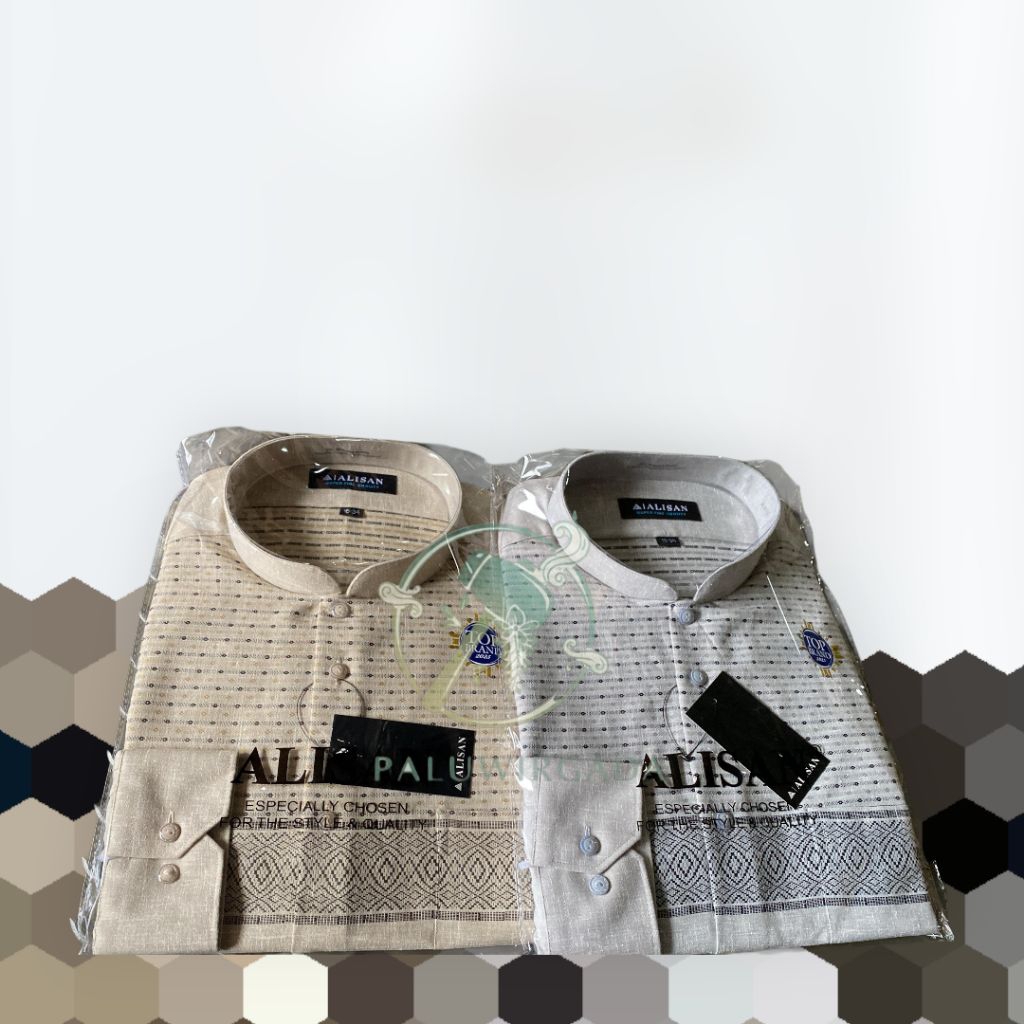 ALISAN Kemeja Koko motif Bordir Reguler Lengan panjang / Kemeja Koko ALISAN Motif Lengan Panjang Reg