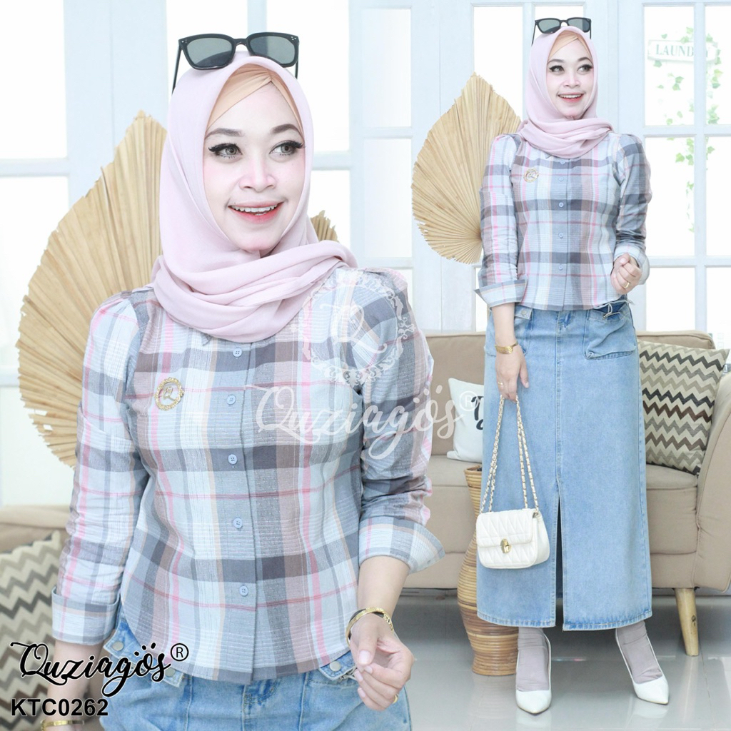 kemeja crop quziagos original