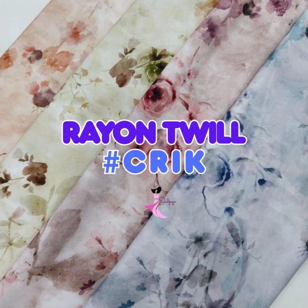 [CRIK] rayon twill premium / rayon twill print / rayon twill kembangan / rayon twill motif bunga / r