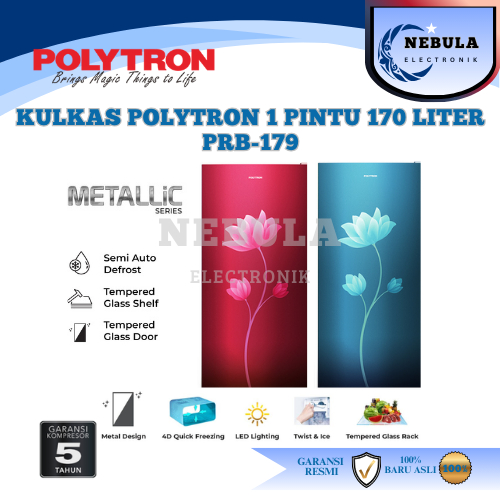 KULKAS POLYTRON 1 PINTU PRB-157 150 LITER/POLYTRON KULKAS 1 PINTU/LEMARI ES 1 PINTU POLYTRON