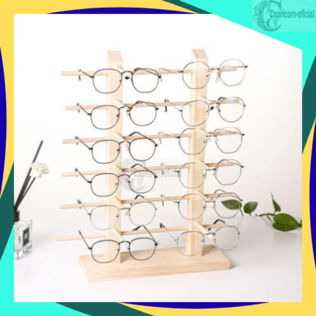 Rak display kacamata kayu stand holder rak pajangan kacamata