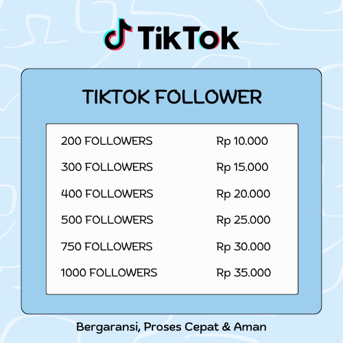 Followers Tiktok Fast Proses Termurah