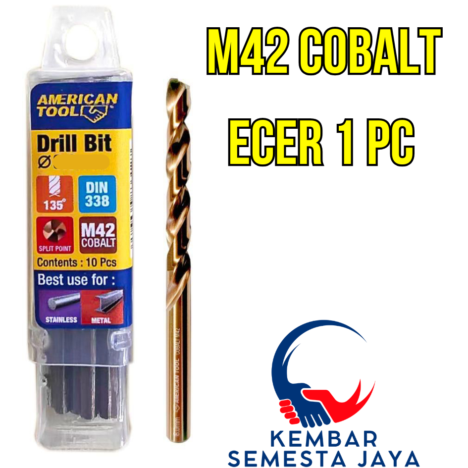AMERICAN TOOL Mata Bor COBALT M42 DIN338 9.5 / 10 / 10.5 / 11 / 11.5  / 12 / 12.5 / 13 MM Mili Jobbe