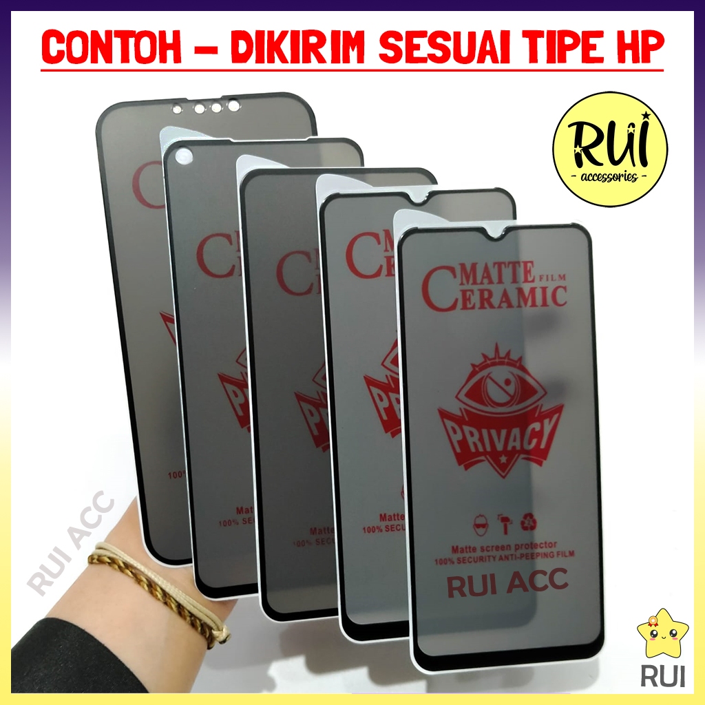 SPY Hitam Privasi Vivo 1918 1820 1816 1929 V2026 1904 1901 Anti Gores Keramik Gelap Full Layar