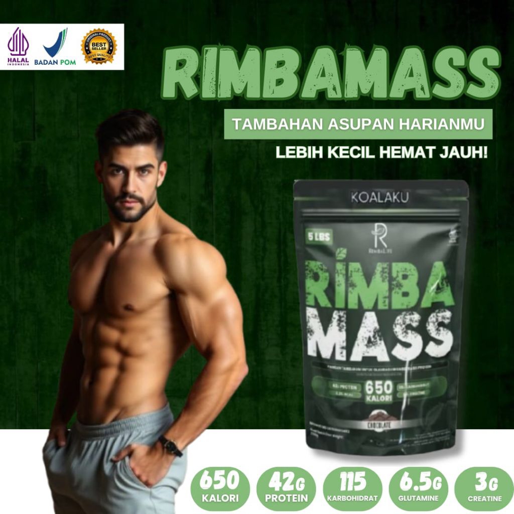 RIMBA MASS Coklat Weight Gainer Susu Bulking gym Tinggi Protein Penambah Berat Badan