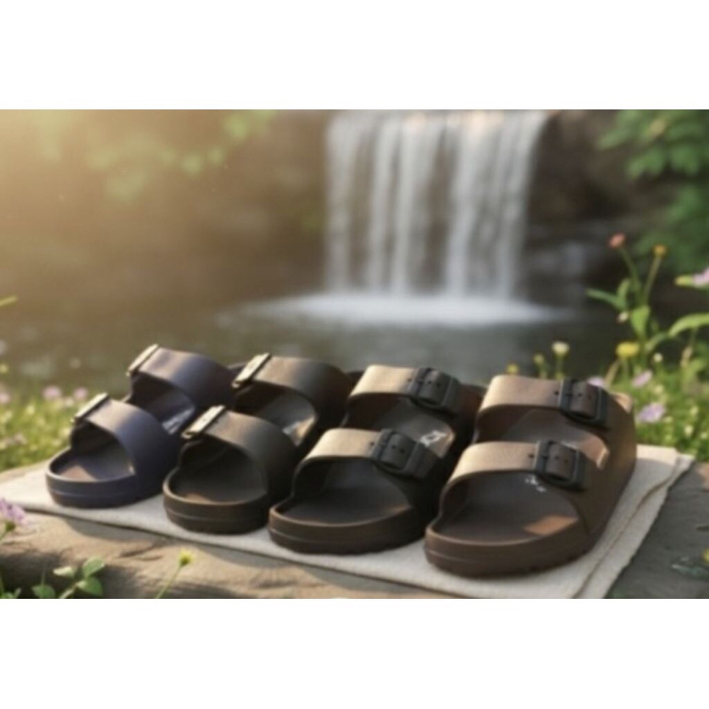SANDAL SLOP ANDO DUA BAN SANDAL PRIA WANITA SANDAL KARET EVA MURAH