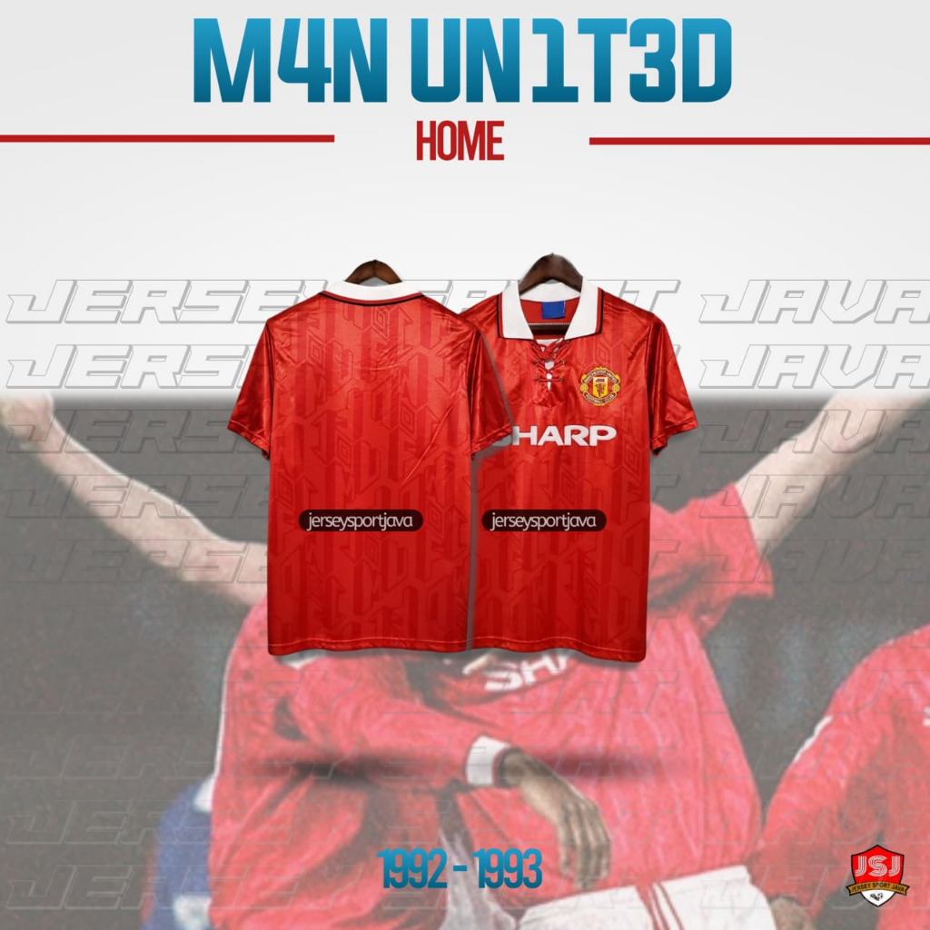 (  BISA COD ) JERSEY BAJU BOLA PRIA RETRO MU HOME 92/93 GRADE AAA+ - BEST HIGT QUALITY