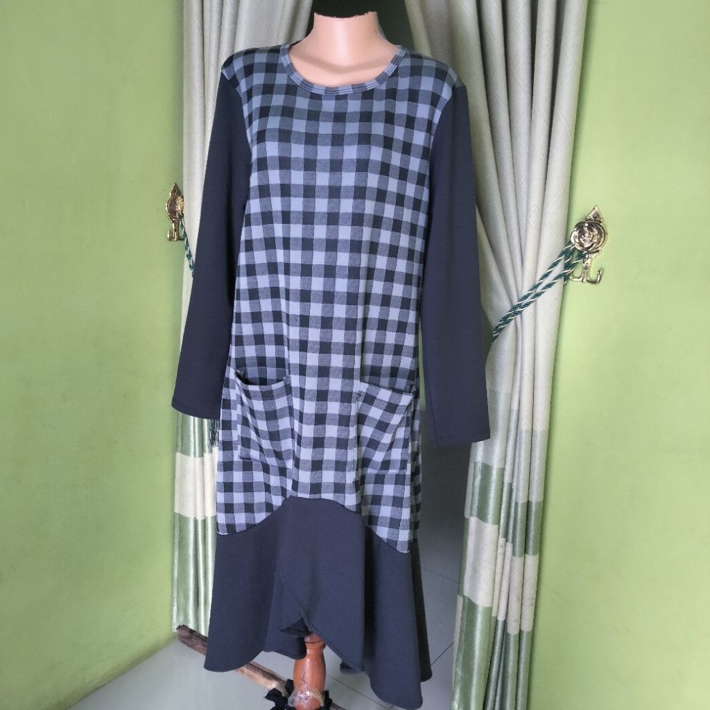 LONG TUNIK PRELOVED PL / TUNIK KOTAK-KOTAK