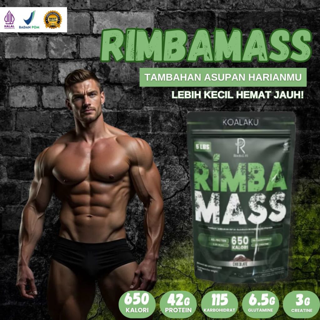 RIMBA MASS Coklat Weight Gainer Susu Bulking gym Tinggi Protein Penambah Berat Badan