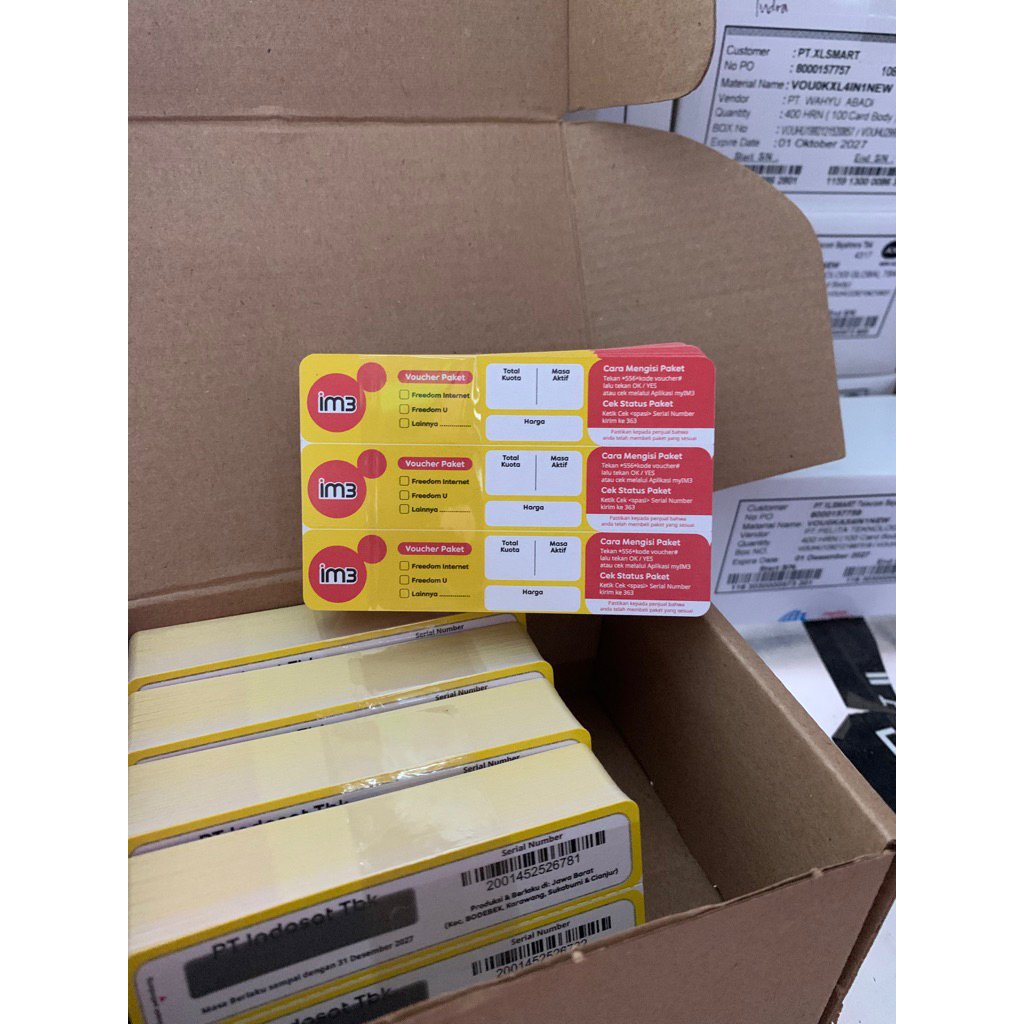 Voucher Kosong Indosat / Voucher Zero IM3 per 150 SN