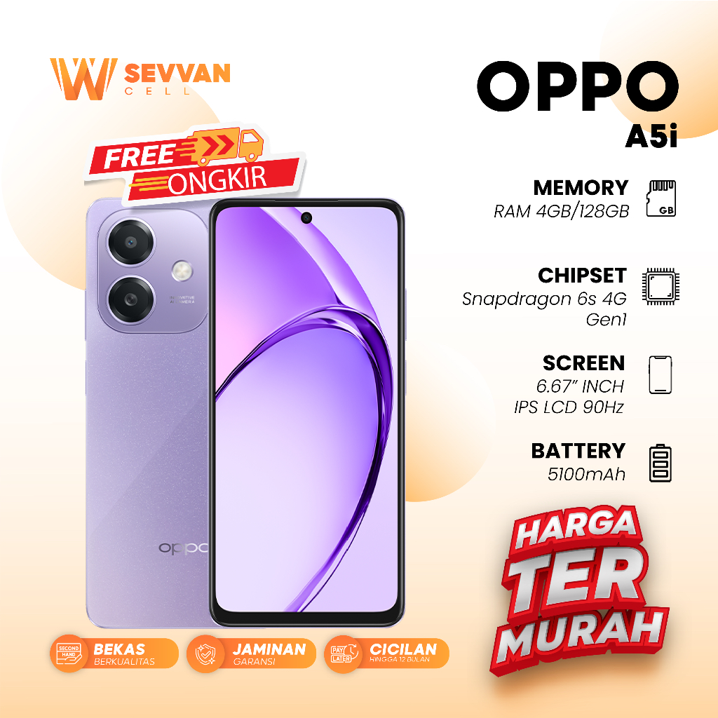 Handphone Oppo A5i Ram 4 128